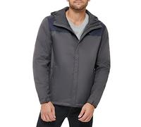 Tommy Hilfiger Men's Waterproof Breathable Hooded Jacket, Navy/Charcoal, S