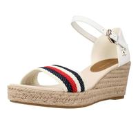 Tommy Hilfiger Mid Wedge Corporate FW0FW07078, Espadrillas con Zeppa Donna, Bianco (Ecru), 37 EU