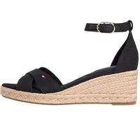 Tommy Hilfiger Mid Wedge Espad X Cross Fw0fw09332, Espadrillas Zeppa Donna, Black (Black), 36 EU