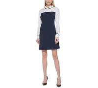 Tommy Hilfiger Mini Abito da Donna a Maniche Lunghe con Colletto, Capitano Sky, 40