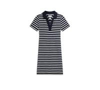 Tommy Hilfiger Slim Open Nk Polo Dress SS Ww0ww42567 Abito, Blue (Breton Stripe Dark Night/Ecru), L Donna