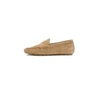 Tommy Hilfiger Flag, Mocassino Driver da Donna in Morbida Pelle Scamosciata, Fw0Fw08558, Cachi (Tela Safari), 3,5