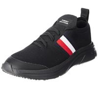 Tommy Hilfiger Modern Runner Knit Stripes Ess Fm0fm04798, Sneaker da corsa Uomo, Nero, 45 EU