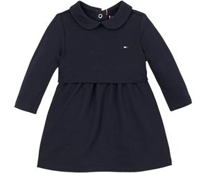Tommy Hilfiger Neonati Abito Felpa Essential Dress con Colletto Peter Pan, Blu (Dark Night Navy), 62