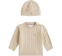 Tommy Hilfiger Neonati Set Pullover e Berretto, Beige (Gulf Sand), 86