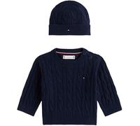 Tommy Hilfiger Newborn CABLE CREW WITH BEANIE KN0KN02158 BLUE (Dark Night Navy) 18 Month