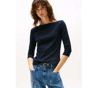 Tommy Hilfiger Maglietta Maniche Lunghe Donna Slim Scollo a Barca, Blu (NOS Desert Sky), XL