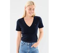 Tommy Hilfiger Donna T-Shirt Maniche Corte New Slim Cody con Scollo a V, Blu (NOS Desert Sky), S