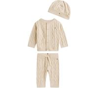 Tommy Hilfiger Newborn CABLE SET PANT + TOP W/BEANIE KN0KN02160 BEIGE (Gulf Sand) 3 Month