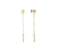 Tommy Hilfiger Orecchini Pendenti Placcati Oro Con Zirconi Catena A Barra 2781002
