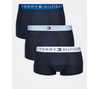 Tommy Hilfiger Original - Confezione da 3 boxer aderenti blu navy con fascia blu in vita S