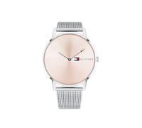 Tommy Hilfiger Orologio Analogico al Quarzo da Donna con Cinturino in Maglia Metallica in Acciaio Inossidabile Argentato - 1781970