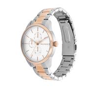 Tommy Hilfiger Orologio Analogico Multifunzione al Quarzo da Donna con Cinturino in Acciaio Inossidabile Bicolore - 1782768, Silver White