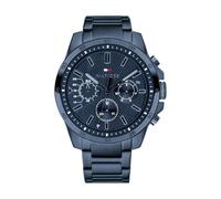 Tommy Hilfiger Orologio Analogico Multifunzionale al Quarzo da Uomo - Cinturino in Silicone e Quadrante, 3 Sottocadranti, Impermeabile 5ATM, 1791560, Blu, Acciaio inox