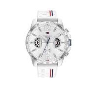 Tommy Hilfiger Orologio Analogico Multifunzionale al Quarzo per Uomo con Cinturino in Silicone, Acciaio Inossidabile o Pelle, Sottoquadranti per Giorno e Data, Resistente all'Acqua fino a 5ATM.