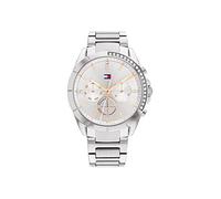 Tommy Hilfiger Orologio Analogico Multifunzione al Quarzo da Donna con Cinturino in Acciaio Inossidabile Argentato - 1782384