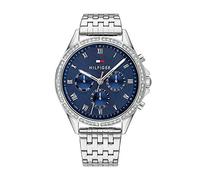 Tommy Hilfiger Orologio analogico multifunzione al quarzo da donna con cinturino in acciaio inossidabile argentato - 1782141