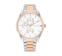 Tommy Hilfiger Orologio Analogico Multifunzione al Quarzo da Donna con Cinturino in Acciaio Inossidabile Bicolore - 1782768, Silver White