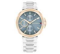 Tommy Hilfiger Orologio Analogico Multifunzione al Quarzo da Donna con Cinturino in Acciaio Inossidabile Argentato - 1782754