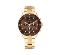 Tommy Hilfiger Orologio Analogico Multifunzione al Quarzo da Donna con Cinturino in Acciaio Inossidabile, 1782709, Marrone