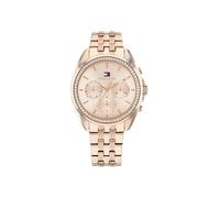 Tommy Hilfiger Orologio Analogico Multifunzione al Quarzo da Donna con Cinturino in Acciaio Inossidabile di Color Oro Rosso - 1782804