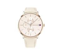 Tommy Hilfiger Orologio analogico multifunzione al quarzo da donna con cinturino in pelle Beige - 1781948, Rose Gold