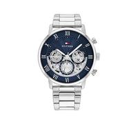Tommy Hilfiger Orologio Analogico Multifunzione al Quarzo da Uomo con Cinturino in Acciaio Inossidabile Argentato - 1710569