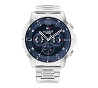 Tommy Hilfiger Orologio Analogico Multifunzione al Quarzo da Uomo con Cinturino in Acciaio Inossidabile Argentato - 1710492