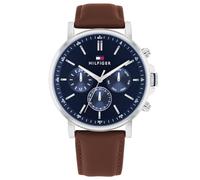 TOMMY HILFIGER Orologio analogico navy / marrone / argento, Taglia One Size