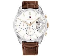 TOMMY HILFIGER - Orologio Analogico Multifunzione Al Quarzo Da Uomo Con Cinturino In Pelle Marrone - 1710450