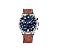 Tommy Hilfiger Orologio Analogico Multifunzione al Quarzo da Uomo con Cinturino in Pelle Marrone - 1791066