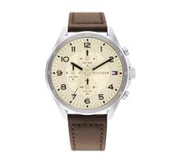 Tommy Hilfiger Orologio Analogico Multifunzione al Quarzo da Uomo con Cinturino in Pelle Marrone Scuro - 1792003