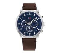 Tommy Hilfiger Orologio Analogico Multifunzione al Quarzo da Uomo con Cinturino in Pelle Marrone Scuro - 1791797
