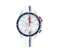 Tommy Hilfiger Orologio con Cronografo al Quarzoda Uomo con Cinturino in Silicone Bianco - 1792167