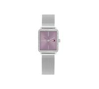 Tommy Hilfiger Orologio Con Movimento Al Quarzo A Due Lancette da Donna con Cinturino in Maglia Metallica in Acciaio Inossidabile Argentato - 1782790, Purple