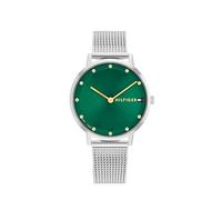 Tommy Hilfiger Orologio Con Movimento Al Quarzo A Due Lancette da Donna con Cinturino in Maglia Metallica in Acciaio Inossidabile Argentato - 1782762