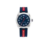Tommy Hilfiger Orologio con Movimento al Quarzo a Tre Lancette per i Giovani con Cinturino in Silicone Blu Navy - 1720019, Blue and Red