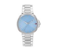 Tommy Hilfiger Orologio con Movimento al Quarzo a Tre Lancetteda Donna con Cinturino in Acciaio Inossidabile Argentato - 1782777, Blue