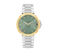 Tommy Hilfiger Orologio con Movimento al Quarzo a Tre Lancetteda Donna con Cinturino in Acciaio Inossidabile Argentato - 1782778, Green
