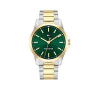 Tommy Hilfiger Orologio con Movimento al Quarzo a Tre Lancetteda Uomo con Cinturino in Acciaio Inossidabile Bicolore - 1792192, Green