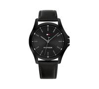 Tommy Hilfiger Orologio con Movimento al Quarzo a Tre Lancetteda Uomo con Cinturino in Pelle Nero - 1792190