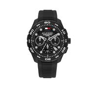 Tommy Hilfiger Orologio Cronografo al Quarzo con Calendario da Uomo con Cinturino in Silicone Nero - 1792233, Black