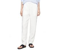 Tommy Hilfiger Pantaloni in Tessuto Donna Casual Linen Pull On Pant Tapered Fit, Bianco (Th Optic White), 32