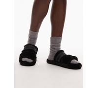 Tommy Hilfiger - Pantofole in pelliccia sintetica nere-Nero 35-36