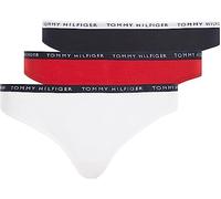 Tanga Tommy Hilfiger Thong nero bianco rosso (3 unità) - S