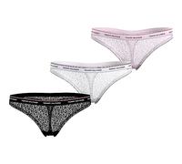 Tommy Hilfiger Perizomi Donna Confezione da 3 Premium Essential Tanga, Multicolore (Black/White/Light Pink), XL