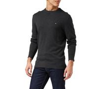 Tommy Hilfiger PIMA ORG CTN CASHMERE CREW NECK MW0MW28046, Maglioni Uomo, Grigio (Dark Grey Heather), L