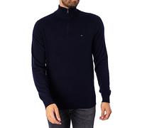 Pima Org Ctn Cashmere Zip Mock by Tommy Hilfiger L Blu