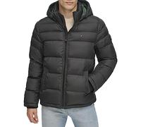 Tommy Hilfiger Piumino con cappuccio da uomo, nero, Large.