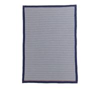 Tommy Hilfiger - Plaid, blu navy, maglia, 100% cotone biologico, mini righe e bordo a tinta unita, morbido e moderno, 130x170 cm